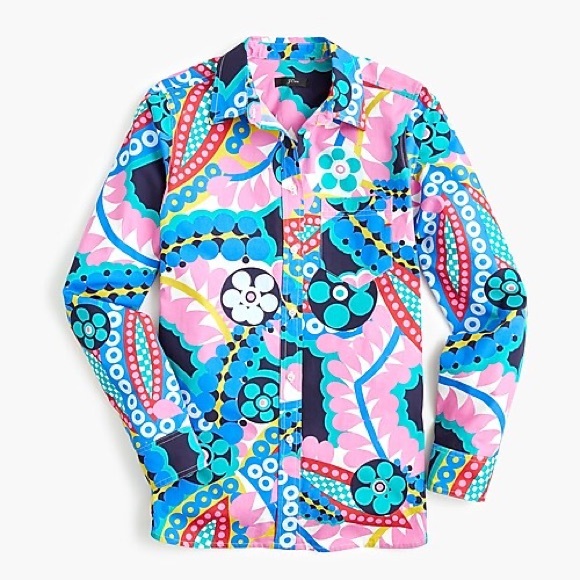 J. Crew Tops - NWT J Crew Classic-fit boy shirt in Ratti® (HUNG)